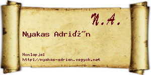 Nyakas Adrián névjegykártya