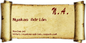 Nyakas Adrián névjegykártya